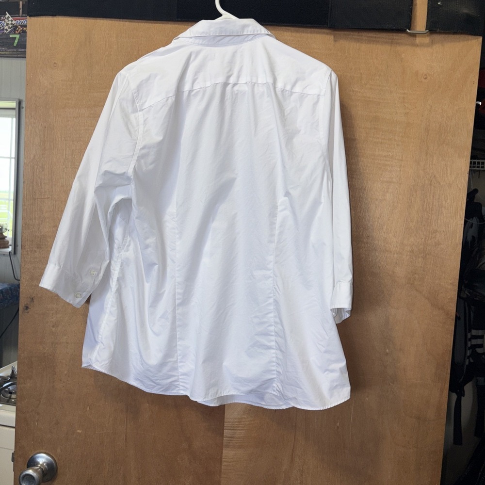 Set Of 2 Lands End Women's‎ No Iron Button Up 3/4 Sleeve Tops 18 W - Picture 10 of 16